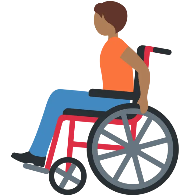 Person In Manual Wheelchair: Medium-Dark Skin Tone