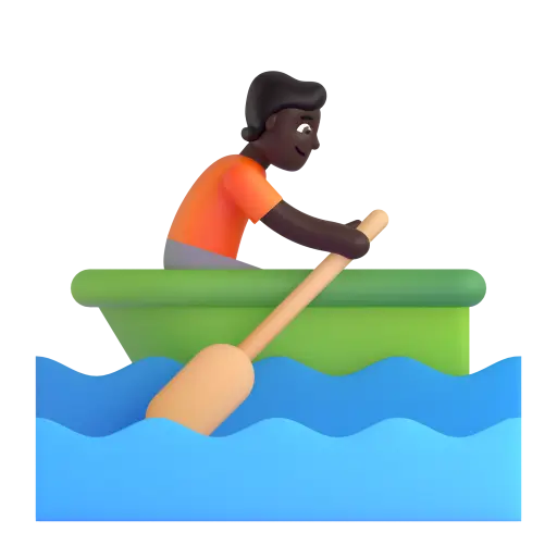 Person Rowing Boat: Dark Skin Tone