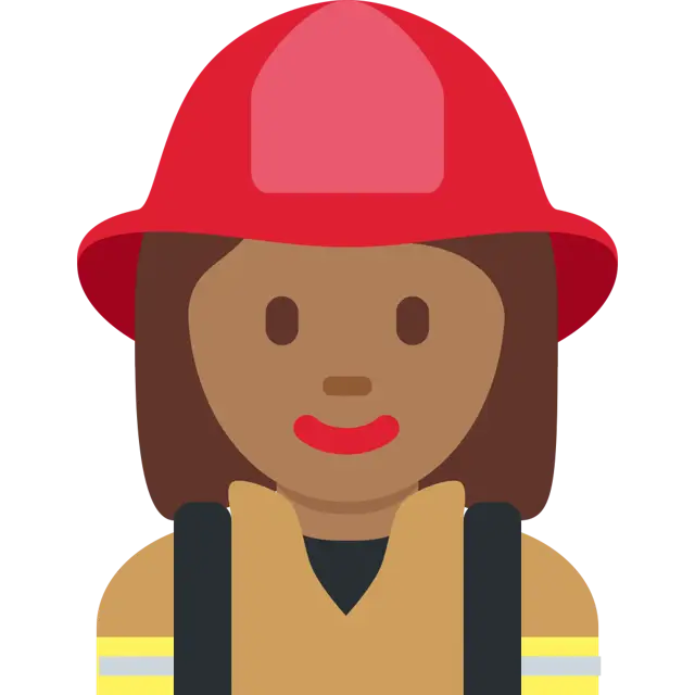 Woman Firefighter: Medium-Dark Skin Tone