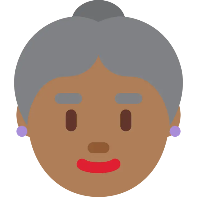 Old Woman: Medium-Dark Skin Tone