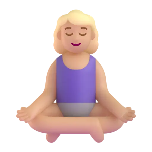 Woman in Lotus Position: Medium-Light Skin Tone