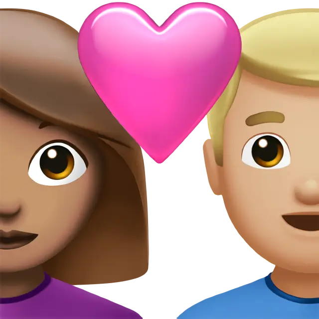 Couple with Heart: Woman, Man, Medium Skin Tone, Medium-Light Skin Tone