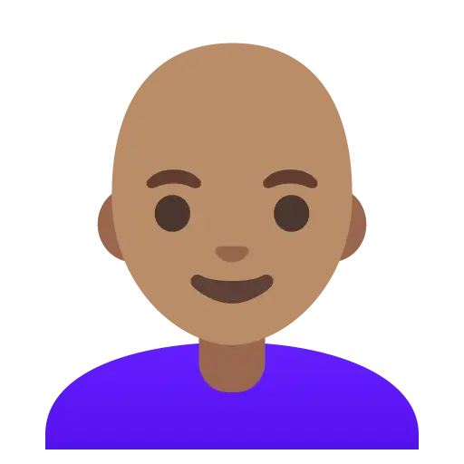 Woman: Medium Skin Tone, Bald