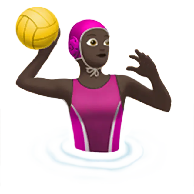 Woman Playing Water Polo: Dark Skin Tone