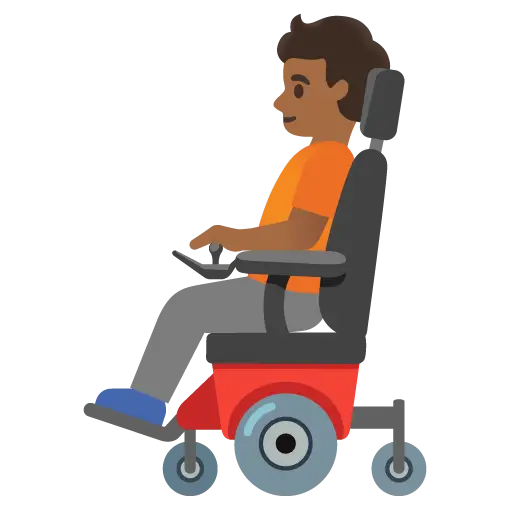 Person in Motorized Wheelchair: Medium-Dark Skin Tone