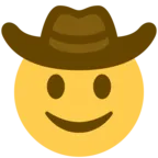 Rosto com chapéu de cowboy