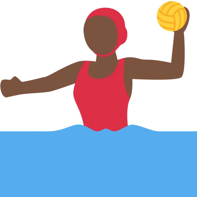 Woman Playing Water Polo: Dark Skin Tone