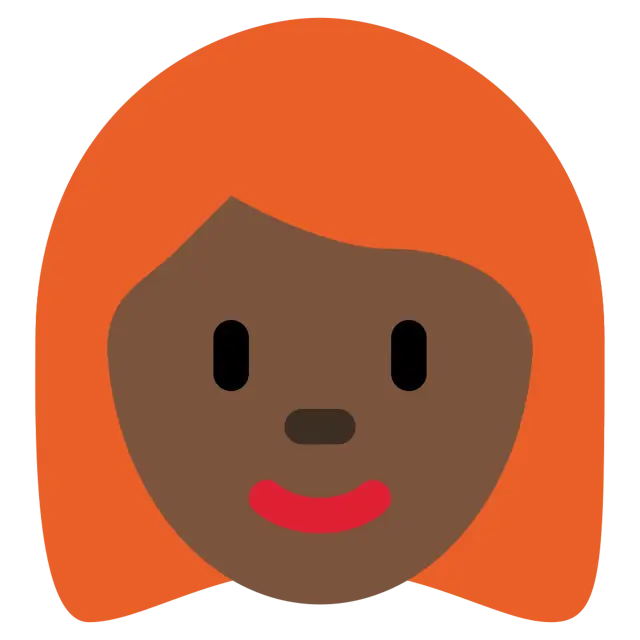 Woman: Dark Skin Tone, Red Hair