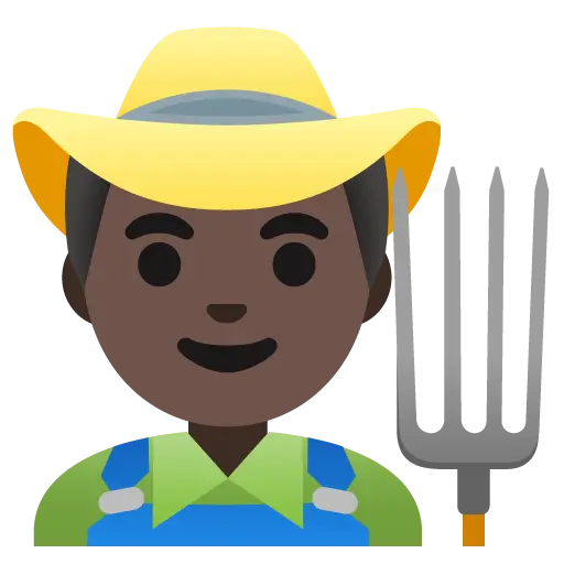 Man Farmer: Dark Skin Tone