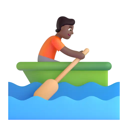 Person Rowing Boat: Medium-Dark Skin Tone