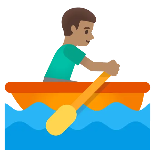 Man Rowing Boat: Medium Skin Tone