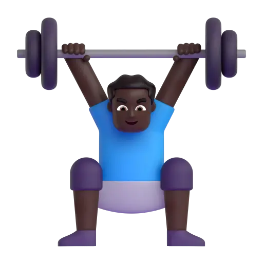 Man Lifting Weights: Dark Skin Tone