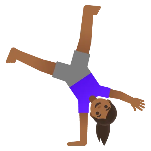 Woman Cartwheeling: Medium-Dark Skin Tone