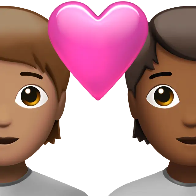 Couple with Heart: Person, Person, Medium Skin Tone, Medium-Dark Skin Tone