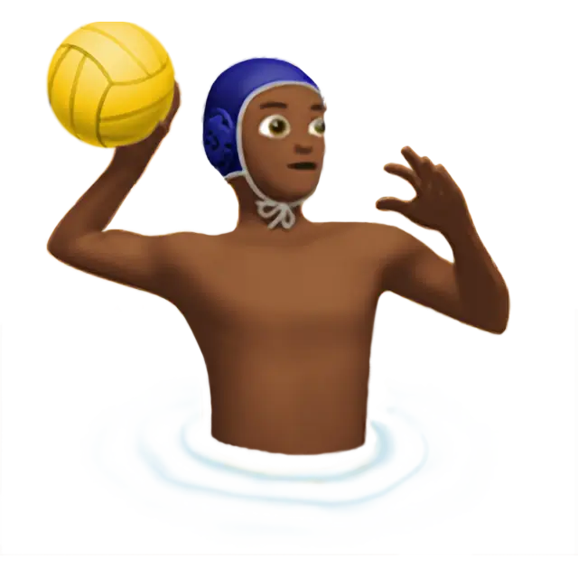 Man Playing Water Polo: Medium-Dark Skin Tone