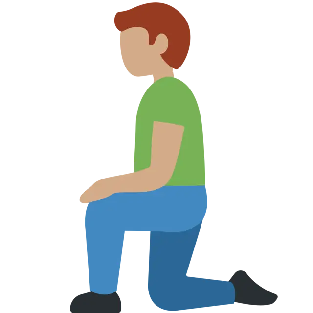 Man Kneeling: Medium Skin Tone