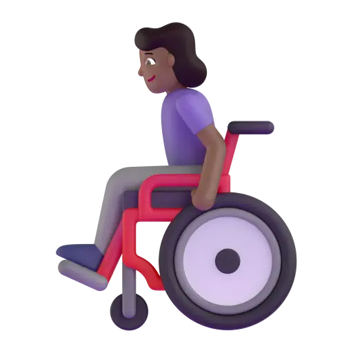 Woman in Manual Wheelchair: Medium-Dark Skin Tone