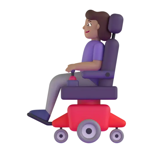 Woman in Motorized Wheelchair: Medium Skin Tone