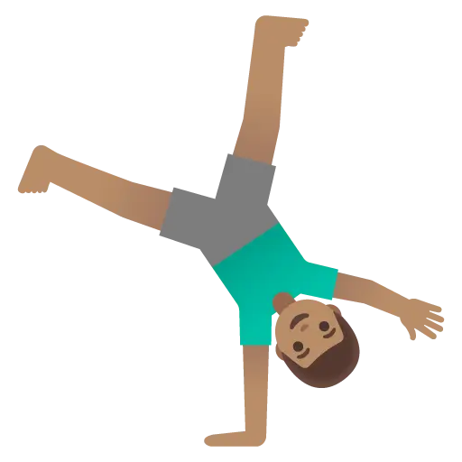 Man Cartwheeling: Medium Skin Tone