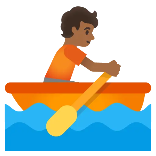 Person Rowing Boat: Medium-Dark Skin Tone