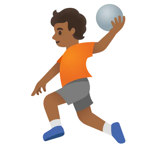 Person Playing Handball: Medium-Dark Skin Tone