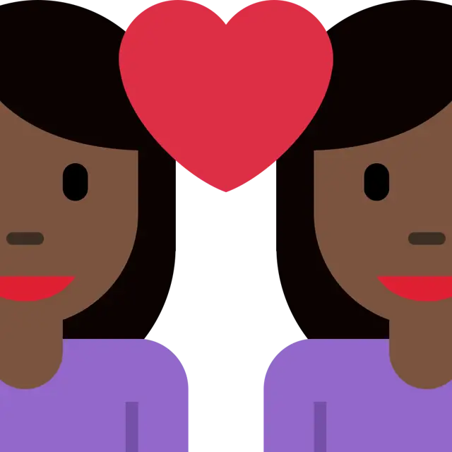 Couple With Heart: Woman, Woman, Dark Skin Tone