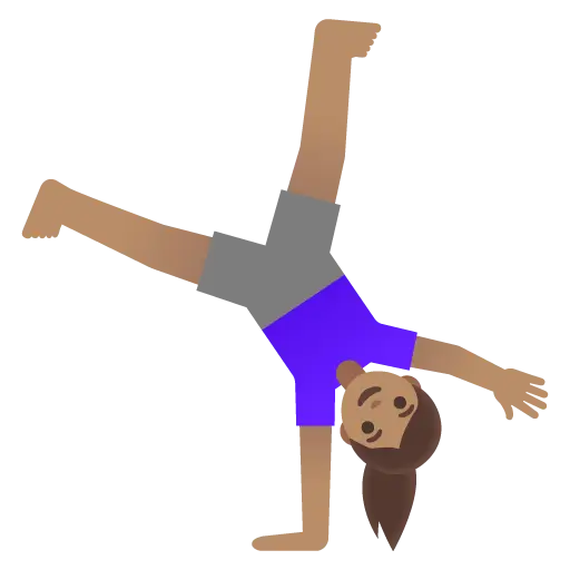 Woman Cartwheeling: Medium Skin Tone