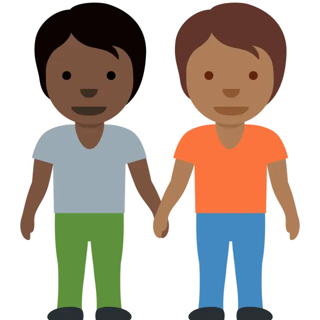 People Holding Hands: Dark Skin Tone, Medium-Dark Skin Tone