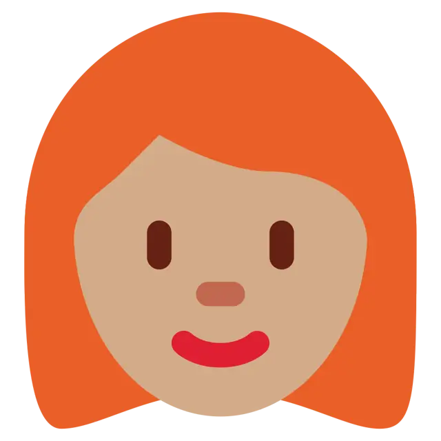 Woman: Medium Skin Tone, Red Hair