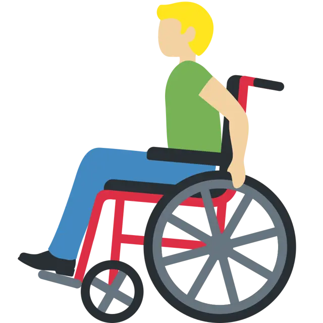 Man In Manual Wheelchair: Medium-Light Skin Tone