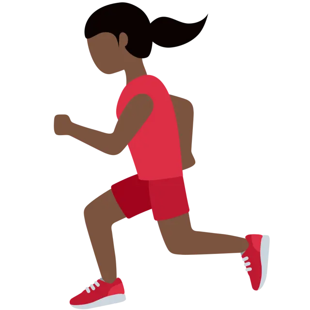 Woman Running: Dark Skin Tone