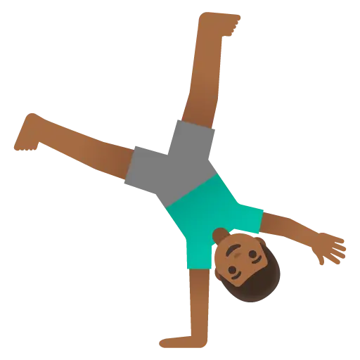 Man Cartwheeling: Medium-Dark Skin Tone