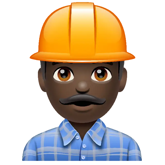 Man Construction Worker: Dark Skin Tone