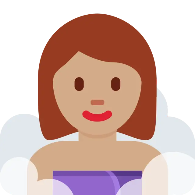 Woman In Steamy Room: Medium Skin Tone