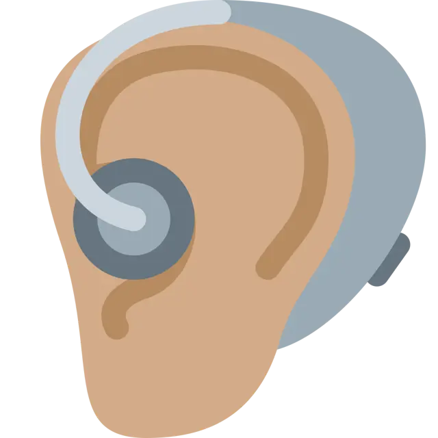 Ear With Hearing Aid: Medium Skin Tone