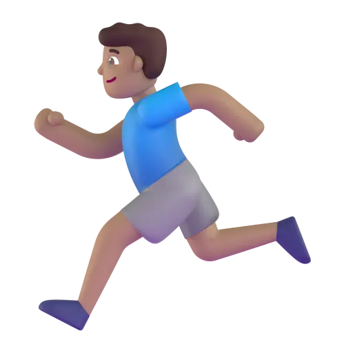 Man Running: Medium Skin Tone