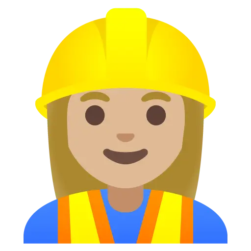 Woman Construction Worker: Medium-Light Skin Tone