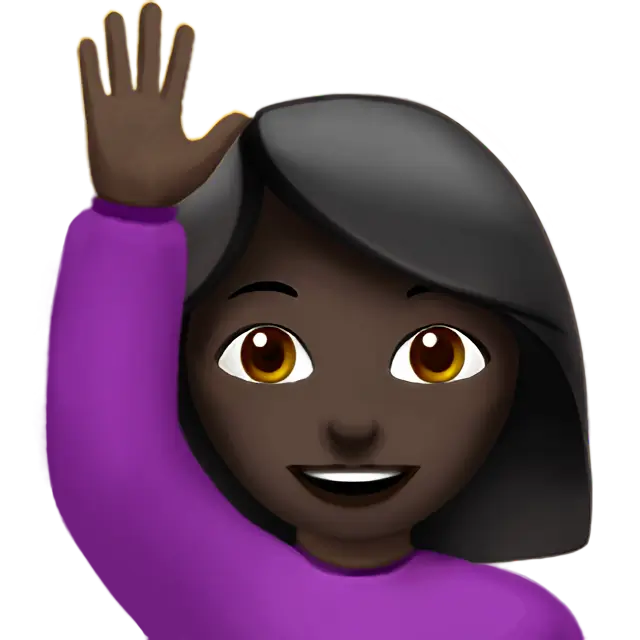 Woman Raising Hand: Dark Skin Tone