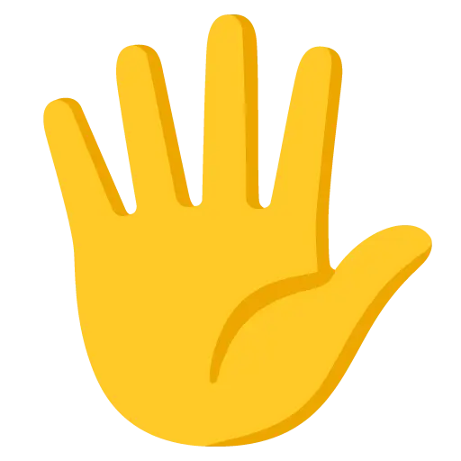 Raised Hand with Fingers Splayed