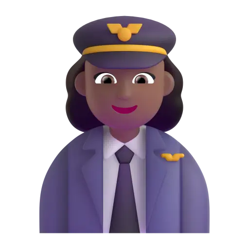 Woman Pilot: Medium-Dark Skin Tone