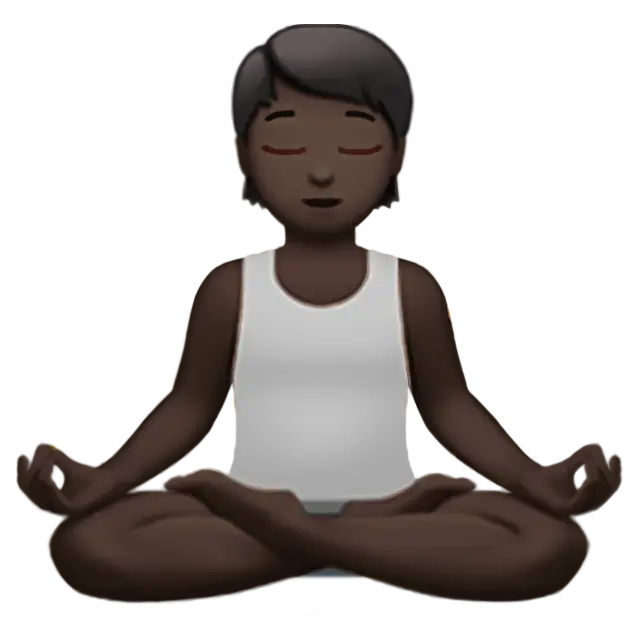 Person in Lotus Position: Dark Skin Tone