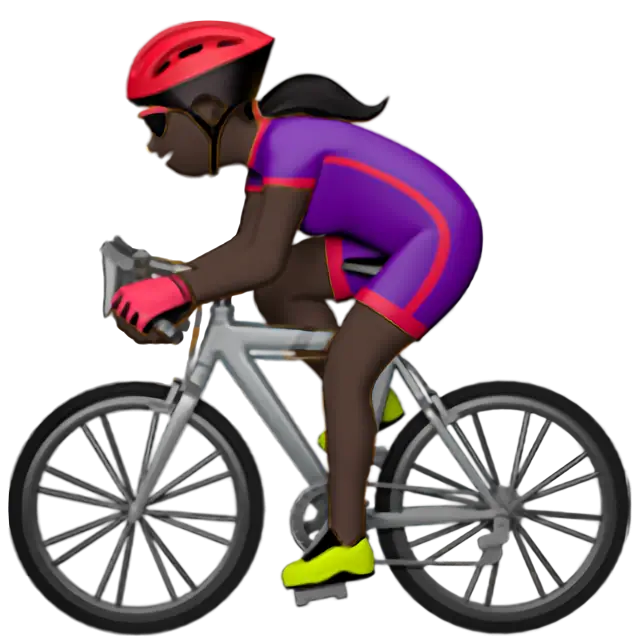 Woman Biking: Dark Skin Tone