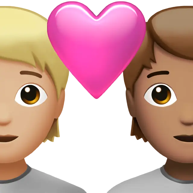 Couple with Heart: Person, Person, Medium-Light Skin Tone, Medium Skin Tone