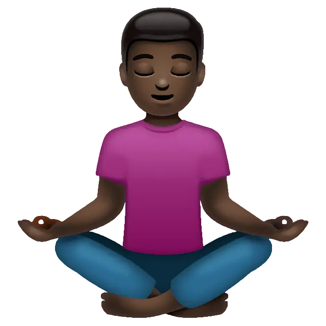 Man In Lotus Position: Dark Skin Tone