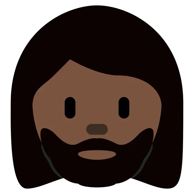 Woman: Dark Skin Tone, Beard