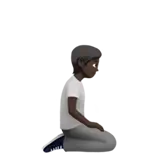 Person Kneeling Facing Right: Dark Skin Tone