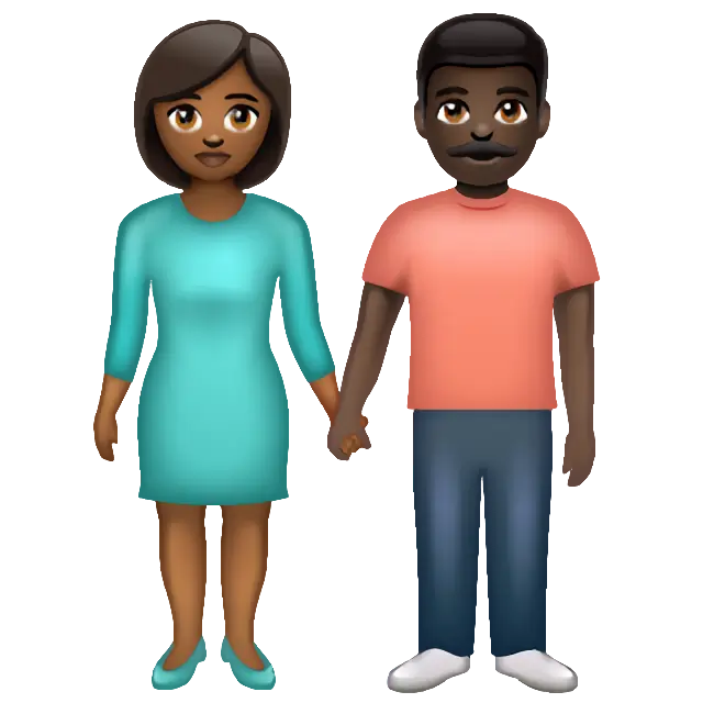 Woman And Man Holding Hands: Medium-Dark Skin Tone, Dark Skin Tone