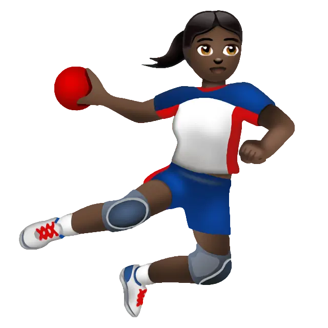 Woman Playing Handball: Dark Skin Tone