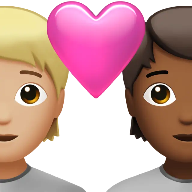 Couple with Heart: Person, Person, Medium-Light Skin Tone, Medium-Dark Skin Tone