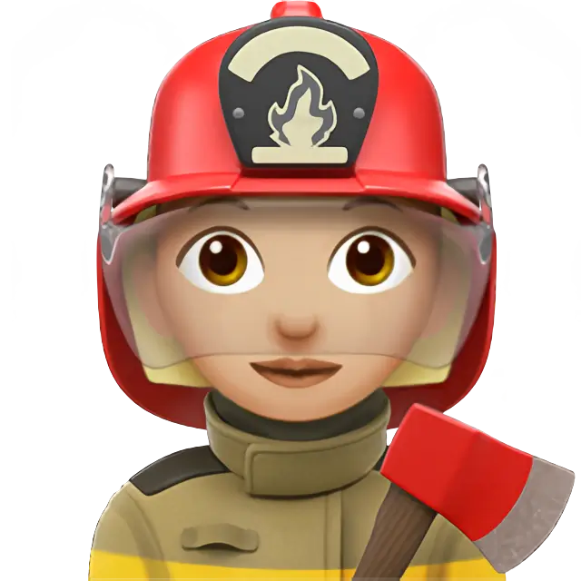 Woman Firefighter: Medium-Light Skin Tone